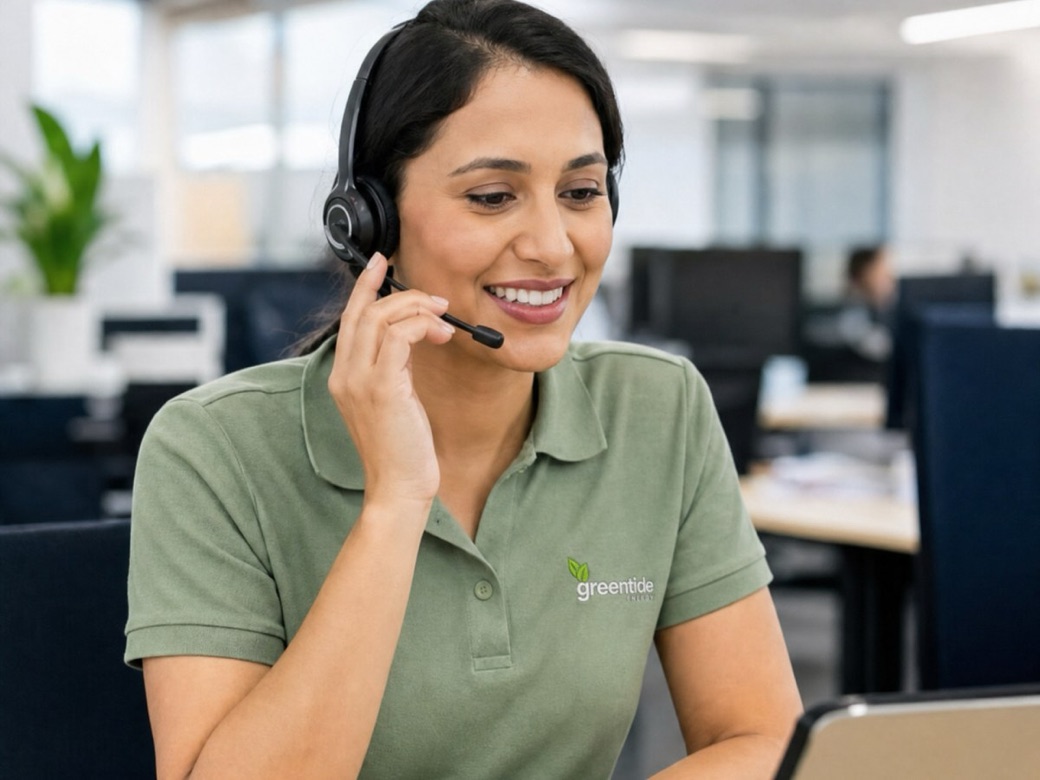 Green Tide Energy customer care team on a call